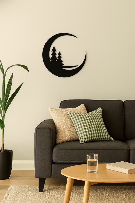 Crescent Moon and Tree Wall Art