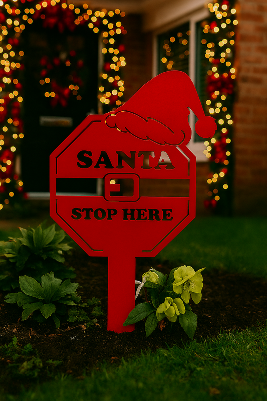Santa Stop Here Sign