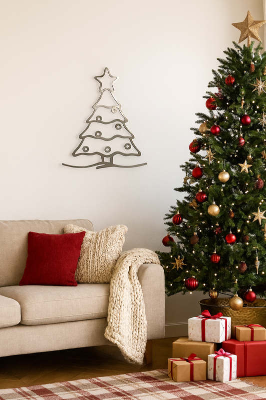 Metal Christmas Tree Wall Art